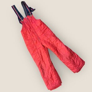 Vintage Red Children’s Snow Bibs / Ski Pants – 4T (Approx)